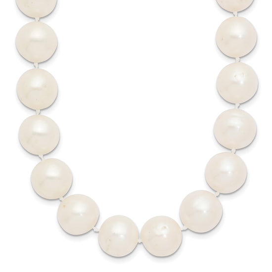 Near Round Freshwater Cultured White Pearl Necklaces