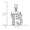 14kw Small Brushed Diamond-cut Number 15 Charm