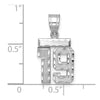 14kw Small Brushed Diamond-cut Number 19 Charm