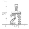 14kw Small Brushed Diamond-cut Number 21 Charm