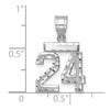 14kw Small Brushed Diamond-cut Number 24 Charm