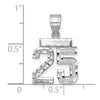 14kw Small Brushed Diamond-cut Number 25 Charm