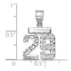 14kw Small Brushed Diamond-cut Number 29 Charm