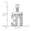 14kw Small Brushed Diamond-cut Number 31 Charm