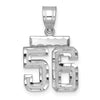 14kw Small Brushed Diamond-cut Number 56 Charm