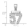 14kw Small Brushed Diamond-cut Number 57 Charm
