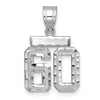 14kw Small Brushed Diamond-cut Number 60 Charm