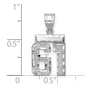 14kw Small Brushed Diamond-cut Number 61 Charm