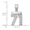 14kw Small Brushed Diamond-cut Number 71 Charm