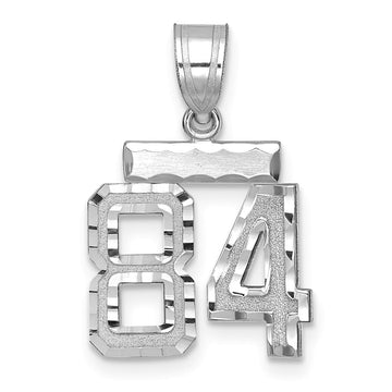 14kw Small Brushed Diamond-cut Number 84 Charm