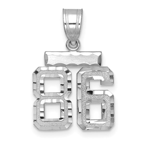 14kw Small Brushed Diamond-cut Number 86 Charm