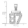 14kw Small Brushed Diamond-cut Number 87 Charm