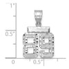 14kw Small Brushed Diamond-cut Number 89 Charm