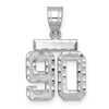 14kw Small Brushed Diamond-cut Number 90 Charm