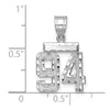 14kw Small Brushed Diamond-cut Number 94 Charm