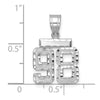 14kw Small Brushed Diamond-cut Number 98 Charm
