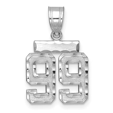 14kw Small Brushed Diamond-cut Number 99 Charm