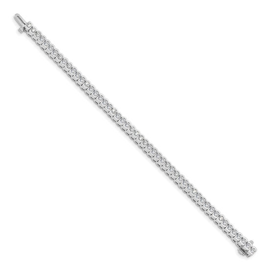 14k White Gold 3mm Round Diamond Tennis Bracelet Mounting