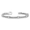 14k White Gold Complete 1 carat Round VS Diamond Bezel Curb Link 7 inch Bracelet