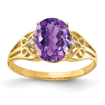 Oval Gemstone & Diamond Rings