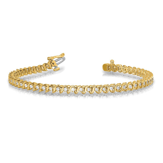Gold Diamond S Link Bracelets