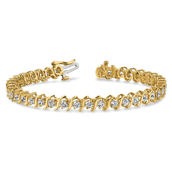 Gold Diamond S Link Bracelets