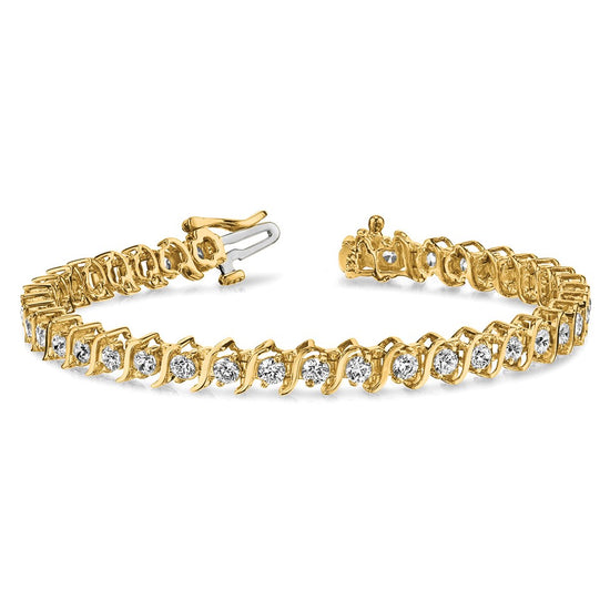 Gold Diamond S Link Bracelets
