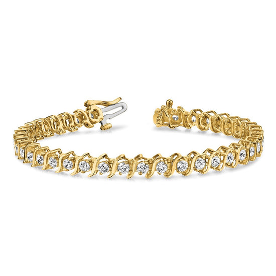 Gold Diamond S Link Bracelets