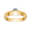 14k and Rhodium AA Quality 1/10 carat Diamond Trio Complete Engagement Ring