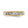 14k and Rhodium AA Quality 1/20 carat Diamond Trio Ladies Complete Wedding Band