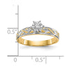 14k and Rhodium AA Quality 1/20 carat Diamond Trio Complete Engagement Ring