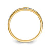 14k and Rhodium AA Quality .02 carat Diamond Trio Ladies Complete Wedding Band