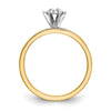 14k and Rhodium AA Quality 1/15 carat Diamond Trio Complete Engagement Ring