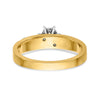 14k and Rhodium AA Quality 1/15 carat Diamond Trio Complete Engagement Ring