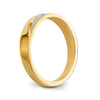 14k and Rhodium AA Quality .03 carat Diamond Trio Ladies Complete Wedding Band