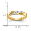 14k and Rhodium AA Quality .03 carat Diamond Trio Ladies Complete Wedding Band