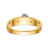 14k and Rhodium AA Quality 1/15 carat Diamond Trio Complete Engagement Ring