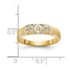 14k and Rhodium AA Quality .03 carat Diamond Trio Ladies Complete Wedding Band with Cross