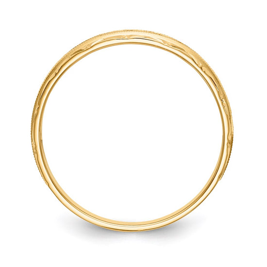 14k AA Quality 1/20 carat Diamond Trio Mens Complete Wedding Band