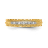 14k AA Quality 1/20 carat Diamond Trio Ladies Complete Wedding Band