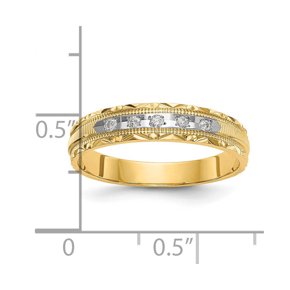 14k AA Quality 1/20 carat Diamond Trio Ladies Complete Wedding Band