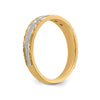 14k and Rhodium AA Quality 1/20 carat Diamond Trio Ladies Complete Wedding Band