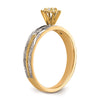14k and Rhodium AA Quality 1/10 carat Diamond Trio Complete Engagement Ring