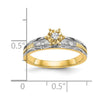 14k and Rhodium AA Quality 1/10 carat Diamond Trio Complete Engagement Ring