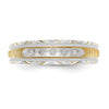 14k and Rhodium AA Quality 1/20 carat Diamond Trio Mens Complete Wedding Band