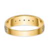14k and Rhodium AA Quality 1/20 carat Diamond Trio Mens Complete Wedding Band