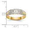 14k and Rhodium AA Quality 1/20 carat Diamond Trio Mens Complete Wedding Band