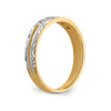 14k and Rhodium AA Quality 1/20 carat Diamond Trio Ladies Complete Wedding Band