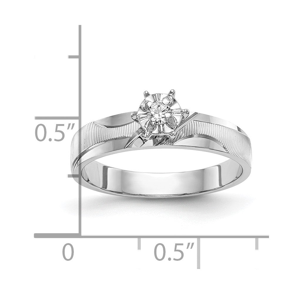 14k White Gold AA Quality 1/20 carat Diamond Trio Complete Engagement Ring