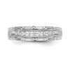 14k White Gold AA Quality 1/10 carat Diamond Trio Mens Complete Wedding Band